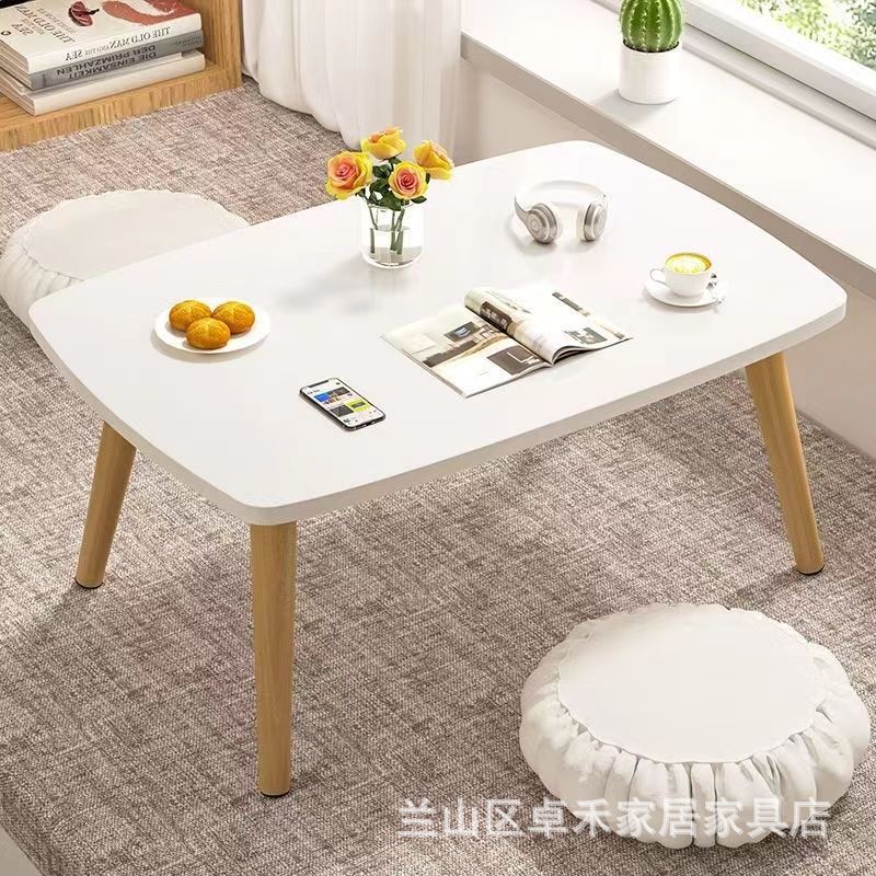 飘窗小茶几家用小桌子地桌坐地矮桌窗台桌卧室阳台茶桌实木极简