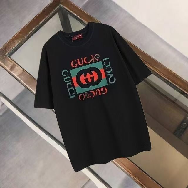 25Ss New g Family Pure Cotton Letter Printed Short-Sleeved T-Shirt for Men and Women