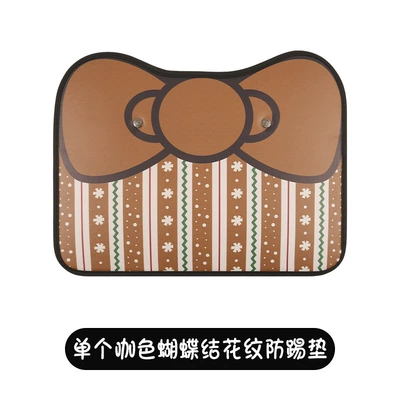 Car Anti-Kick Mat Christmas Striped Anti-Kick Mat Children's Chair Back Anti-Dirt Mat Rear Seat Anti-Kick and Anti-Scratch Mat (Chair back anti-kick pad) - short-anti-kick-pad-christmas-stripes-brown-bow-one-piece