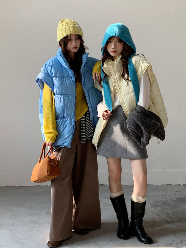 大码羽绒棉背心女士新款秋冬季好看叠穿保暖马夹|undefined