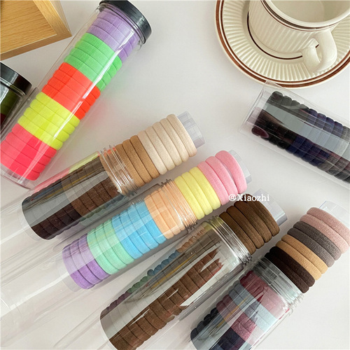 20 canned towel rings, high elasticity, durability, seamless rubber bands, simple basic ponytail hair ties, Japanese and Korean hair accessories for women