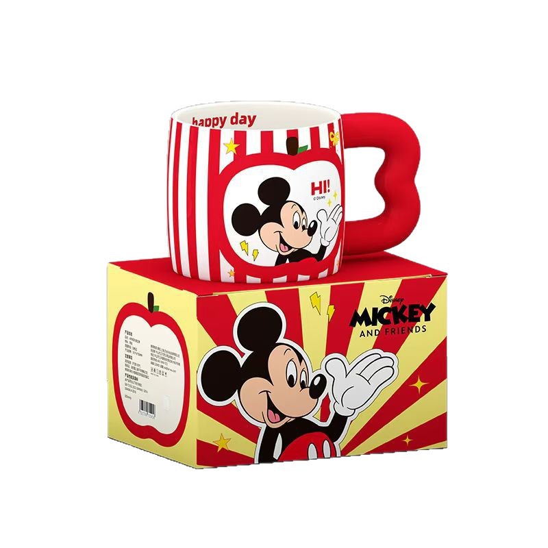 Nuevas tazas creativas personalidad de alto valor de cara regalo de mano taza de desayuno de cerámica de oficina caricatura Mickey taza de agua