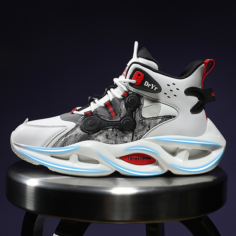 High-Top Sports Shoes for Men in Autum, Breathable Junior High School Students' Shock-Absorbing Basketball Shoes, Putian Men's Shoes, Large Size Youth Running Shoes High-Top Sports Shoes for Men in Autum, Breathable Junior High School Students' Shock-Absorbing Basketball Shoes, Putian Men's Shoes, Large Size Youth Running Shoes