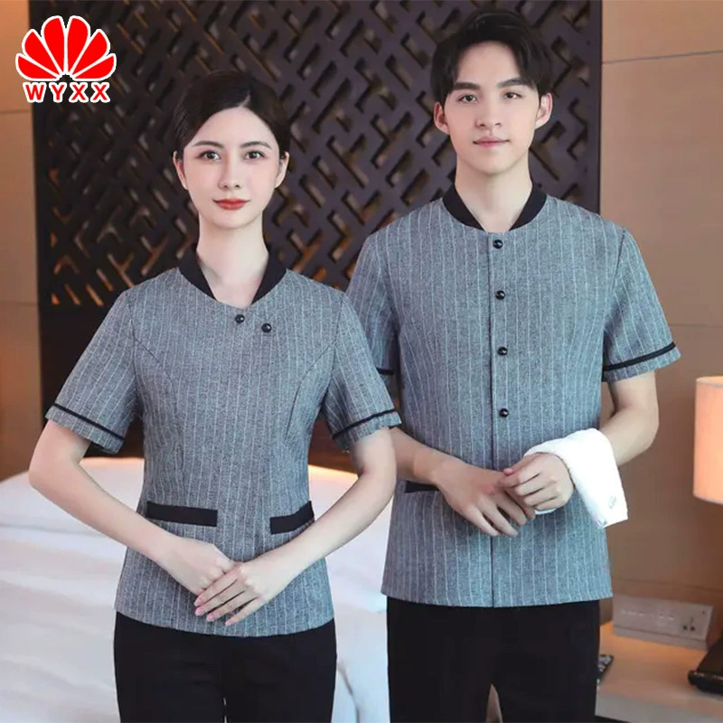 Отель Гостиничный номер Рабочая одежда для рабочего стола Xia Женская собственность Сообщество PA Тетушка Чистящая одежда Рабочая форма с коротким рукавом