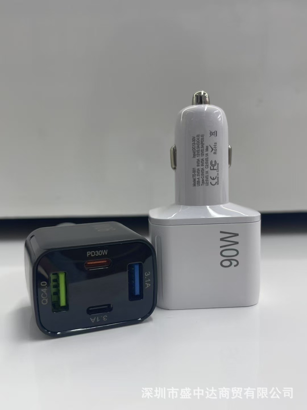 Cross-Border New Car Charger Suitable for Huawei Oppo Super Fast Charging One to Four Qc3.0 Cigarette Lighter Car Charger