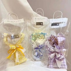 Bouquet packaging gift bag small batch gift souvenir handbag semi-finished gift bag transparent flower packaging bag