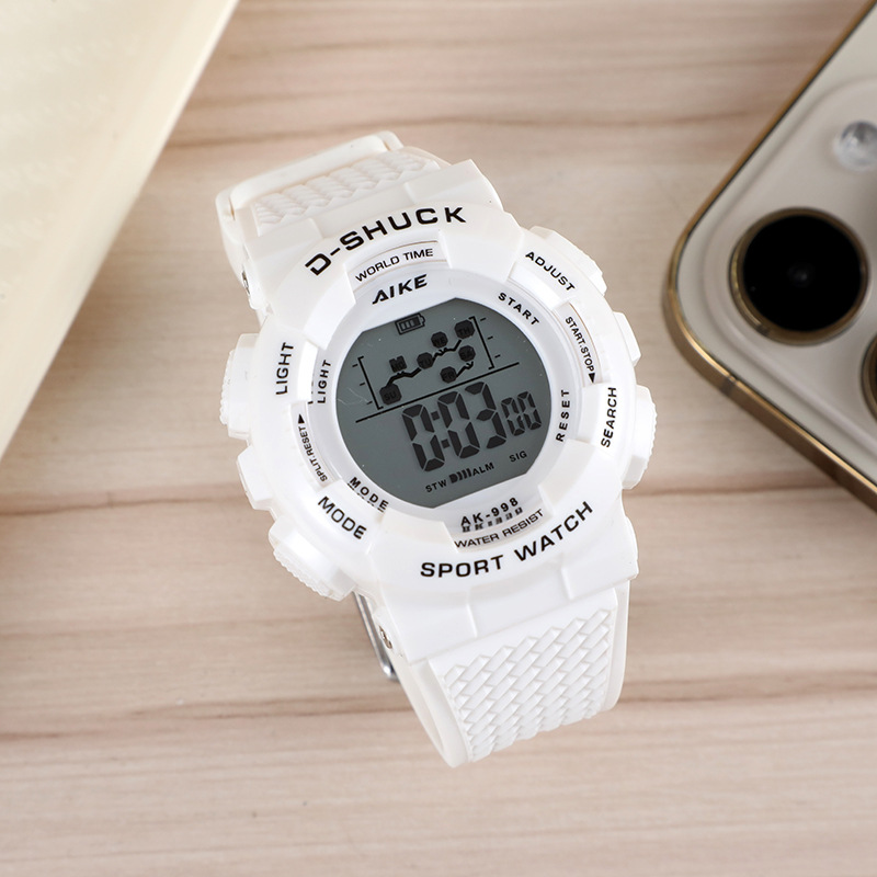 Reloj electrónico deportivo de tendencia para estudiantes de secundaria anti-caída multifuncional Cool Nightlight Reloj electrónico impermeable