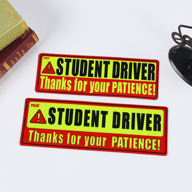 英文新手车贴实习车贴磁性小广告贴磁性电梯广告车身贴户外磁贴冰
