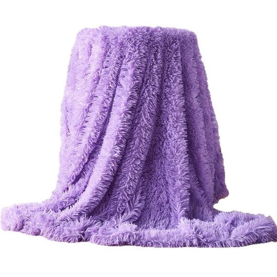 Factory wholesale solid color plush crystal fluffy blanket double layer pvvelvet blanket cross border children's gift sofa blanket