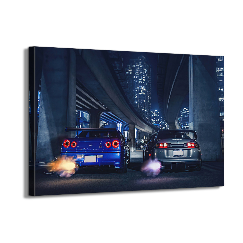 automobile GTR bar KTV fashion Hanging picture Weipen printing Decorative painting a living room sofa Background wall hotel Hanging picture