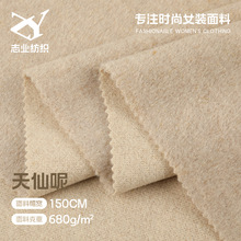 680g涤棉银丝呢料 柔软顺滑短绒亲肤毛呢面料 赫本风半身裙呢绒布