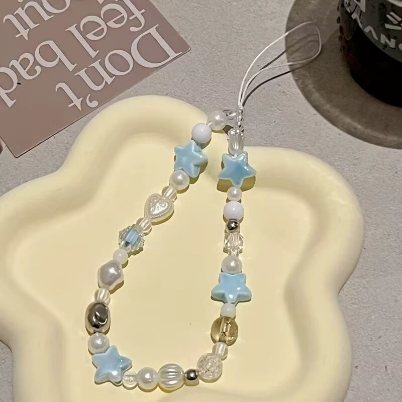 Летняя морская соль звезды сотовый телефон ремешок ручной работы diy цепь ccd камера подвесная цепь маленькая свежая подвеска анти-потерянная веревка