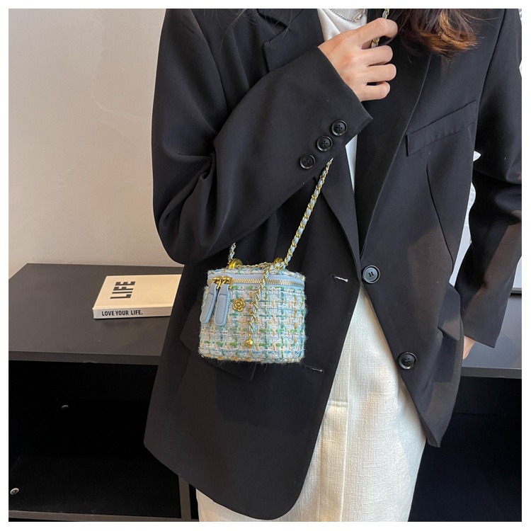 Caja de tela de viento fragante, bolsa cuadrada para mujeres, 2026 nueva moda transfronteriza, alta sensación de moda, bolso de cinturón de cadena universal