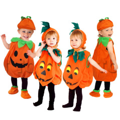 国境を越えた子供ハロウィーンカボチャ服装赤ちゃんコスプレスタイル衣装かわいいカボチャ赤ちゃん服装