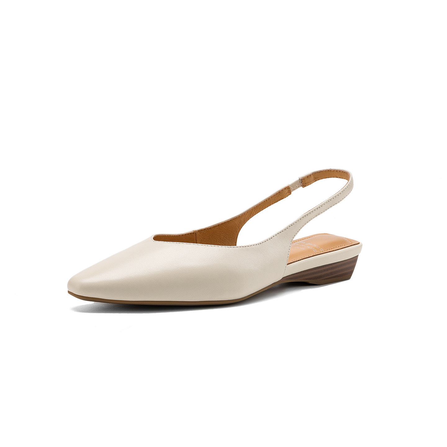 Sandal nữ da bò mũi trùm quai chữ V đế bệt phong cách Hàn Quốc — đen