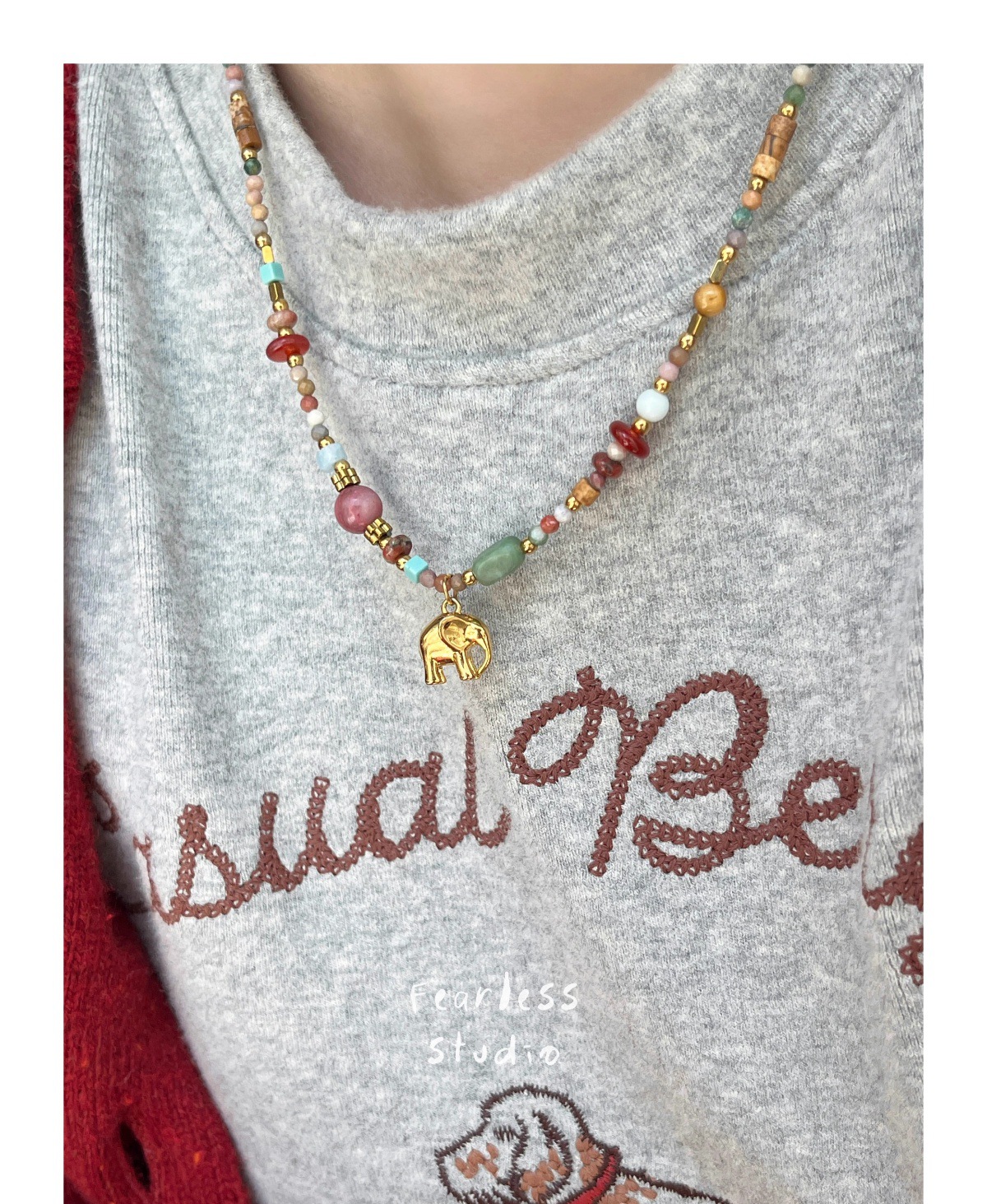 13g Weight Lobster Trigger Clasp Closure Clasp Closure Type Titanium Steel Pendant Material Pendant Necklace Classification Natural Stone, Titanium Steel Chain Material Beaded Chain Chain Type 1 Piece Quantity Casual, Daily Occasion natural stone, Titanium Steel Material Elephant Pattern All Seasons Season Women's Gender Plating Design Classic Style Style Classic Style Elephant Natural Stone Titanium Steel Beaded Chain Pendant Necklace In Bulk 无