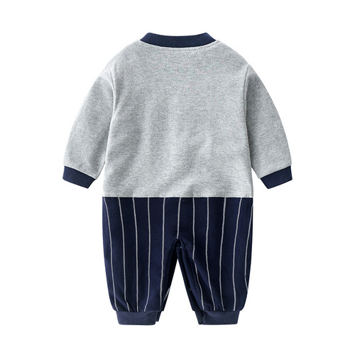 Baby's Spring and Summer Outfit for the First Month, Pure Cotton, Spring, for Boys 0-3-6 Months, College Style Bodysuit