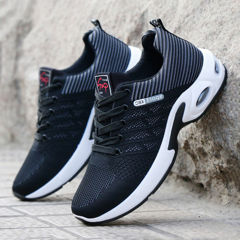 Zapatos hombres transfronterizos europeos y americanos zapatos de hombre de talla grande zapatos deportivos TEMU tejidos voladores zapatos casuales transpirables tendencia zapatos con colchón de aire de todo fósforo