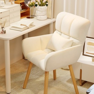 Computer Chair Home Comfortable Sedentary Backrest Waist Protection Office Chair Solid Wood Makeup Dormitory Student Study Desk Stool