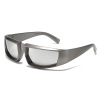 Street sunglasses, trend silver glasses hip-hop style, European style