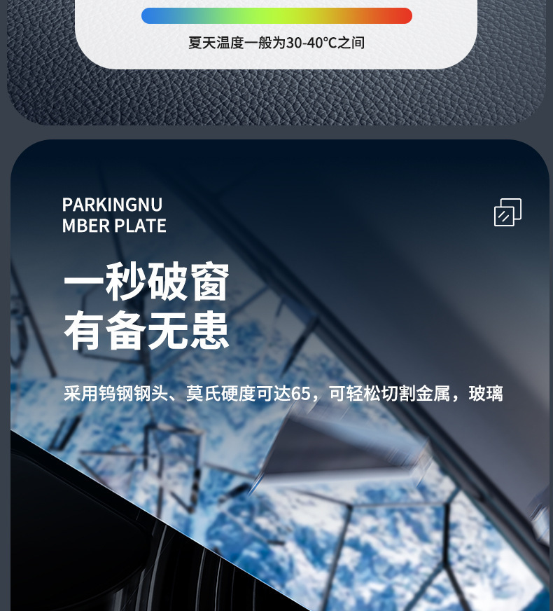 New Alloy Aromatherapy Window Breaking Parking Plate Three-in-One Movable Car Number Plate Hidden Temporary Parking Plate