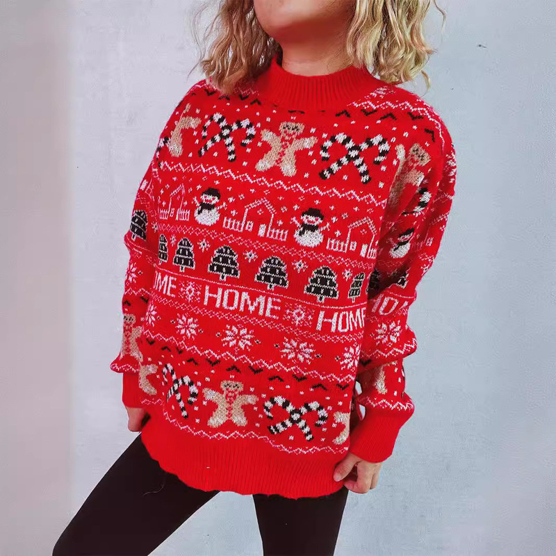 2025 Customer-Customized European and American Cross-Border Independent Station New Christmas Sweater New Year Ugly Sweater Red Snowman Pullover