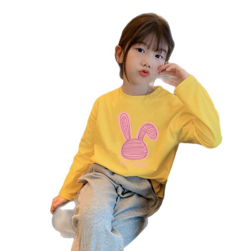 H2411#2025新款长袖T恤纯棉薄款儿童春装上衣宝宝春秋款女童打底|undefined
