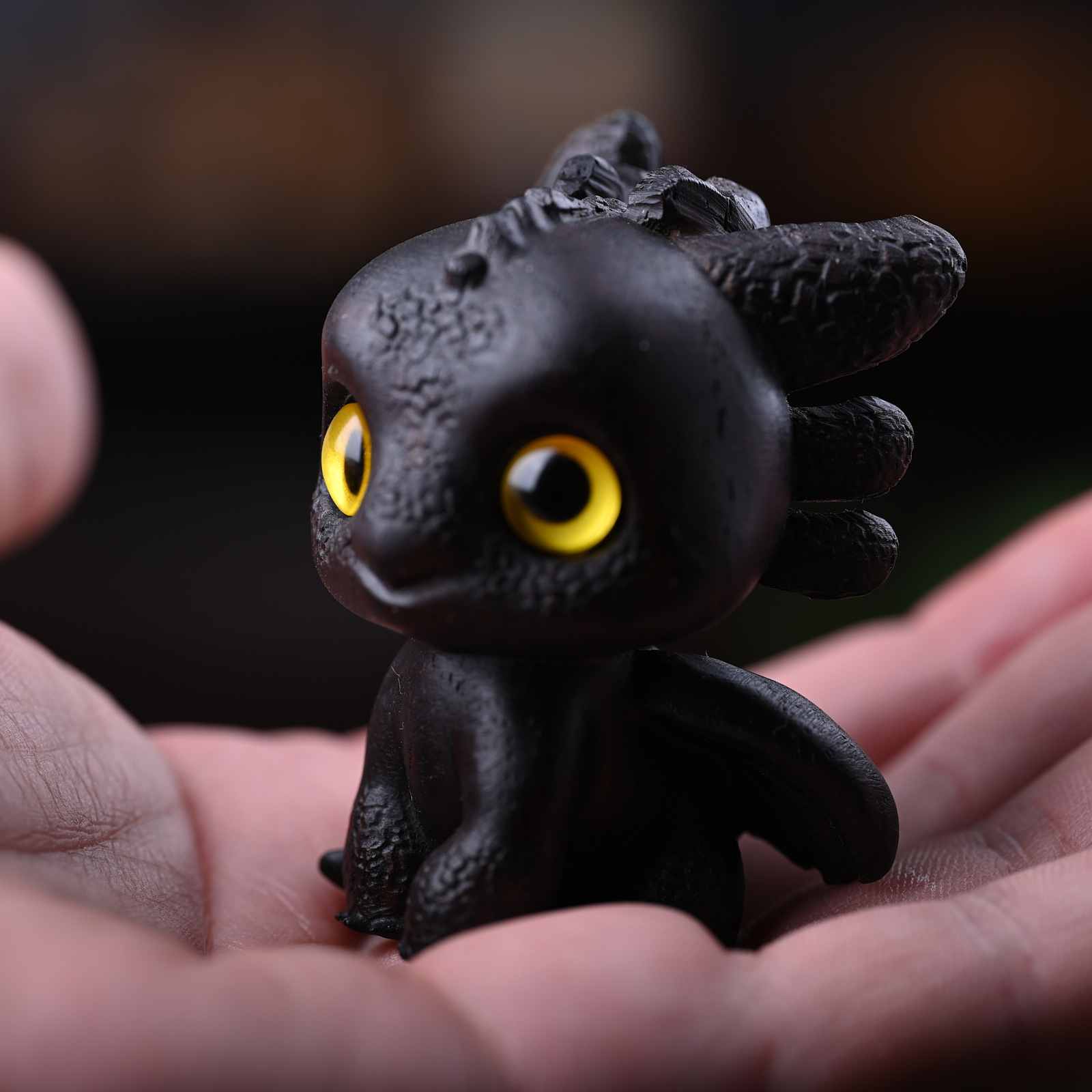 馴龍高手無牙仔木質卡通可愛玩偶光煞創意家居桌面擺件生日禮物批