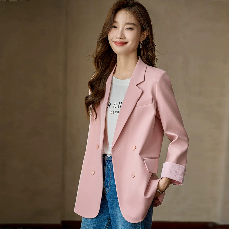 White classic suit jacket for leisure, autumn, high-quality style, oversize