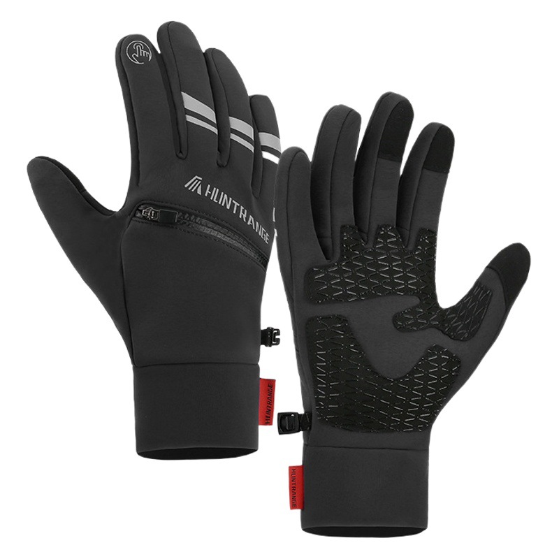 Guantes cálidos de otoño e invierno para hombres y mujeres, deportes a prueba de frío más guantes de esquí de terciopelo, guantes de ciclismo antideslizantes, impermeables y resistentes al viento, pantalla táctil