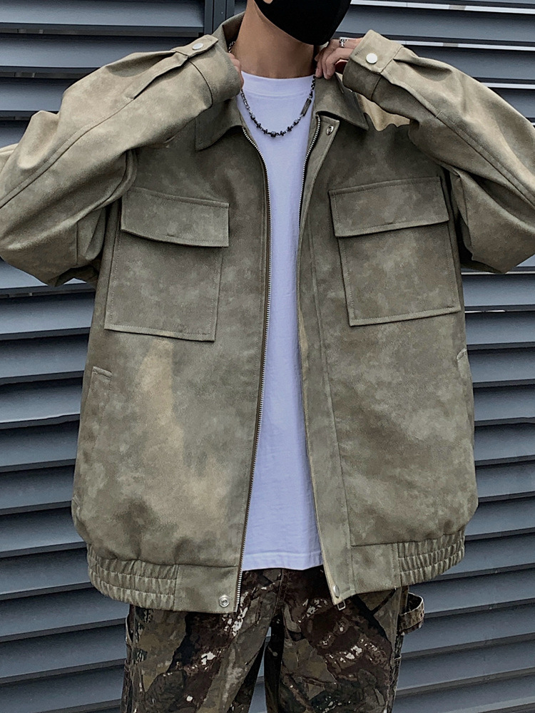 2025年秋季新款翻领皮衣夹克 雪花绒感面料舒适柔软 休闲百搭外套