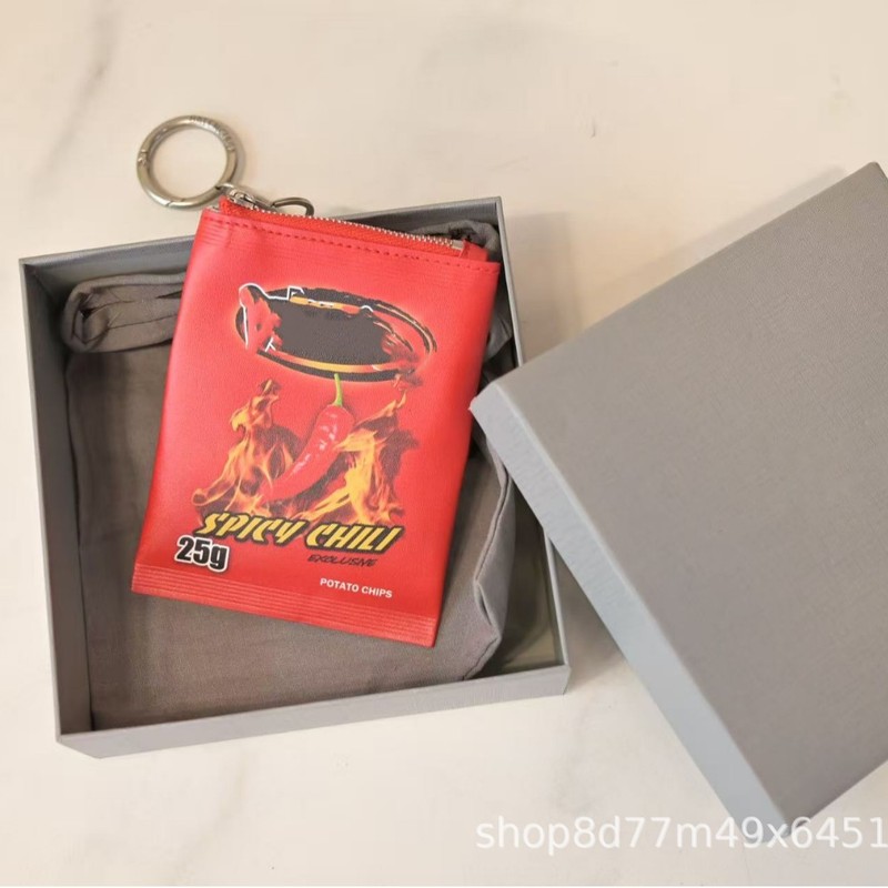 新しい本革パリバッグペンダントポテトチップススナック包装キーホルダートレンディなファッション面白いバッグペンダント在庫あり|undefined