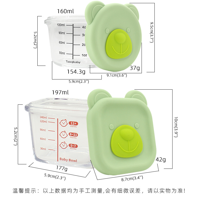 Cuencos de vidrio para madre y bebé cubierta de silicona cubierta de dibujos animados para niños cuencos de vidrio cuencos frescos al por mayor