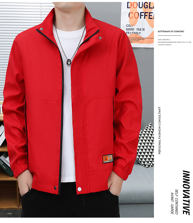 Veste ample de couleur unie pour hommes, veste de marque tendance, pour sports de plein air, printemps et automne, 2024_voghion.com