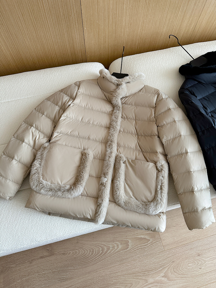 Women's Clothing Seto fur splicing short high end down jacket for women light and thin style atmospheric and elegant new Chinese style new winter_ipsvogv.com