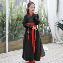 儿童古典舞演出服汉服中国风侠客舞蹈服古筝表演服写真cos
