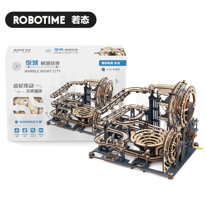 Ruo To Ruo Ke Modelo de moldeo por inyección de metal ensamblado de madera Rompecabezas tridimensional hecho a mano Regalo de juguete de montaje difícil
