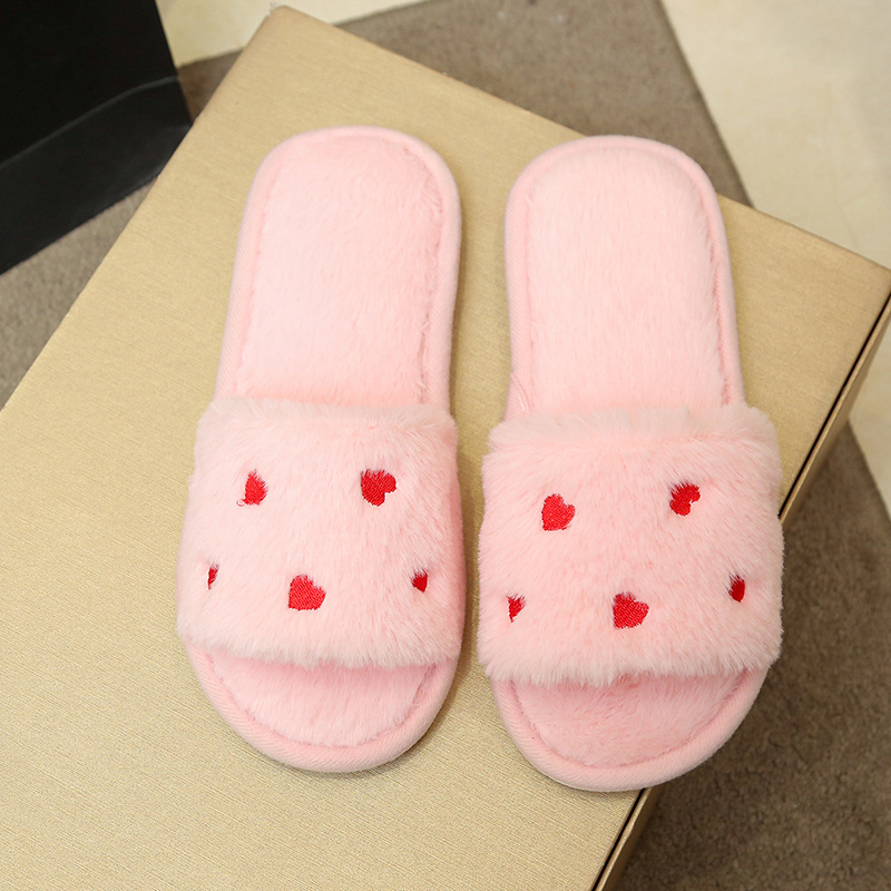 Zapatillas de algodón de peluche de conejo transfronterizas antideslizantes de primavera, verano, otoño, invierno, cuatro estaciones, zapatillas de piso interior