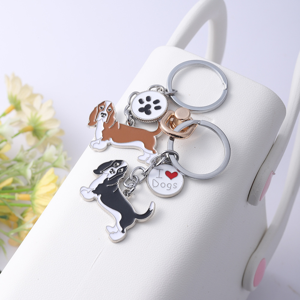 18g Weight Slip-on Clasp Closure Type Keychain Classification 1 Piece Quantity Daily Occasion Zinc alloy Material Letter, Dog, Heart Shape Pattern Unisex Gender Cute Style 1 Piece Cute Letter Dog Heart Shape Zinc Alloy Unisex Slip-on Keychain 8