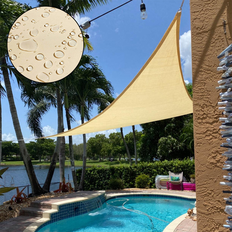 Cross-border sunshade sail without accessories 420D water-repellent outdoor canopy triangle sun protection sunshade cloth sunshade net