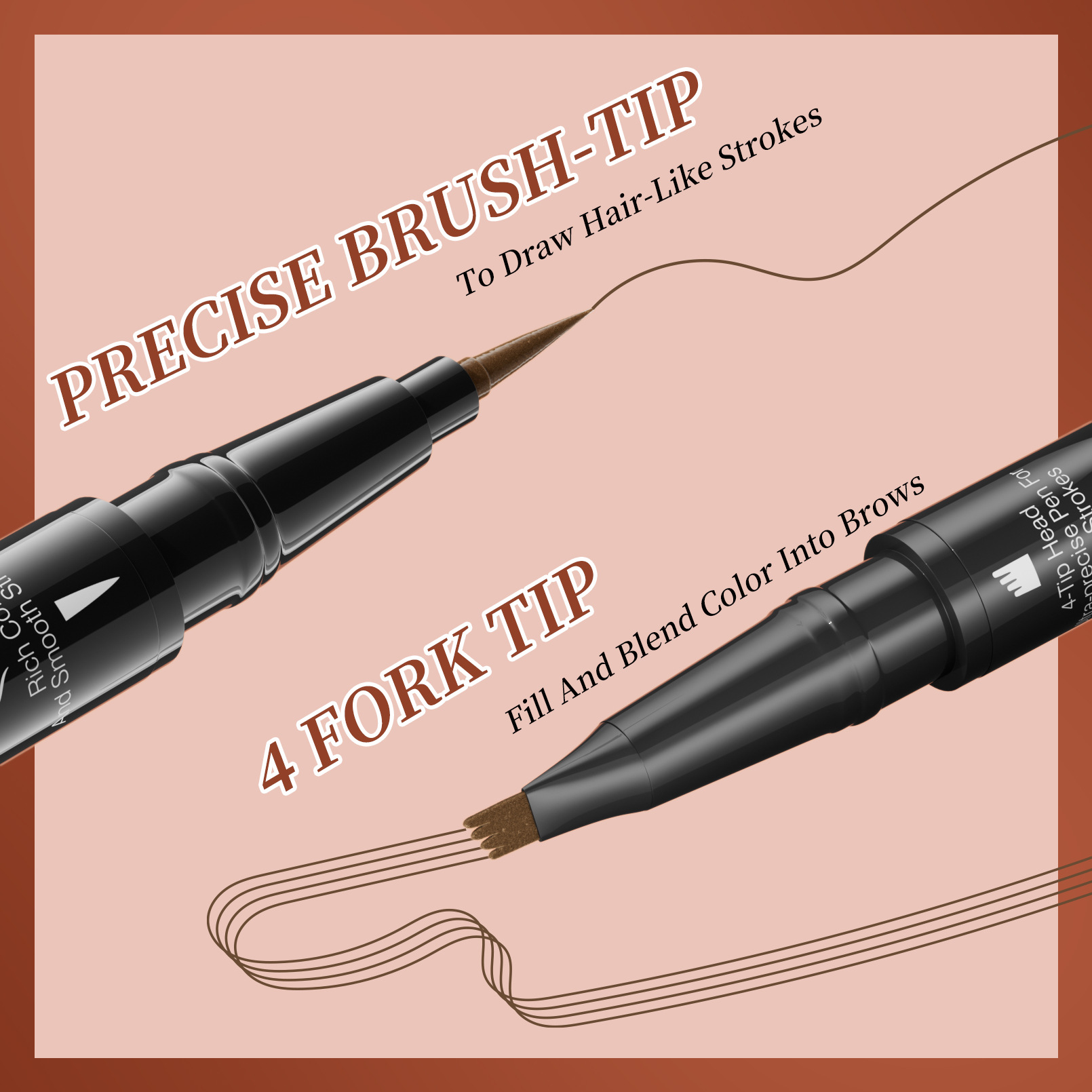 Amazon WakeAngel Four Fork Head Liquid Eyebrow Pen Two-in-One Makeup-Holding Eyebrow Pen Cross-Border Makeup