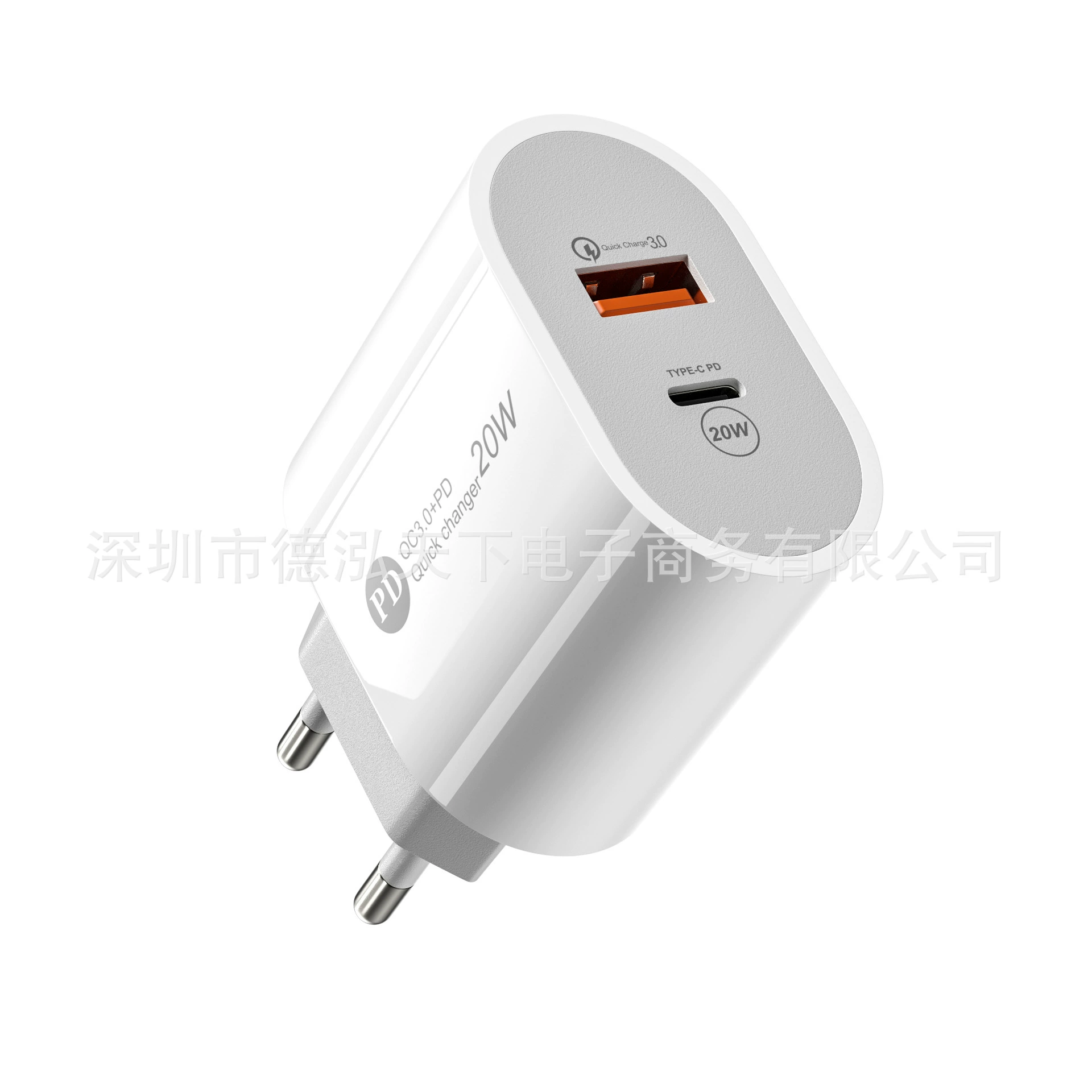 Двухпортовый Oval PD — зарядное устройство 12W с быстрой зарядкой PD20W совместимо с адаптером Huawei QC3.0