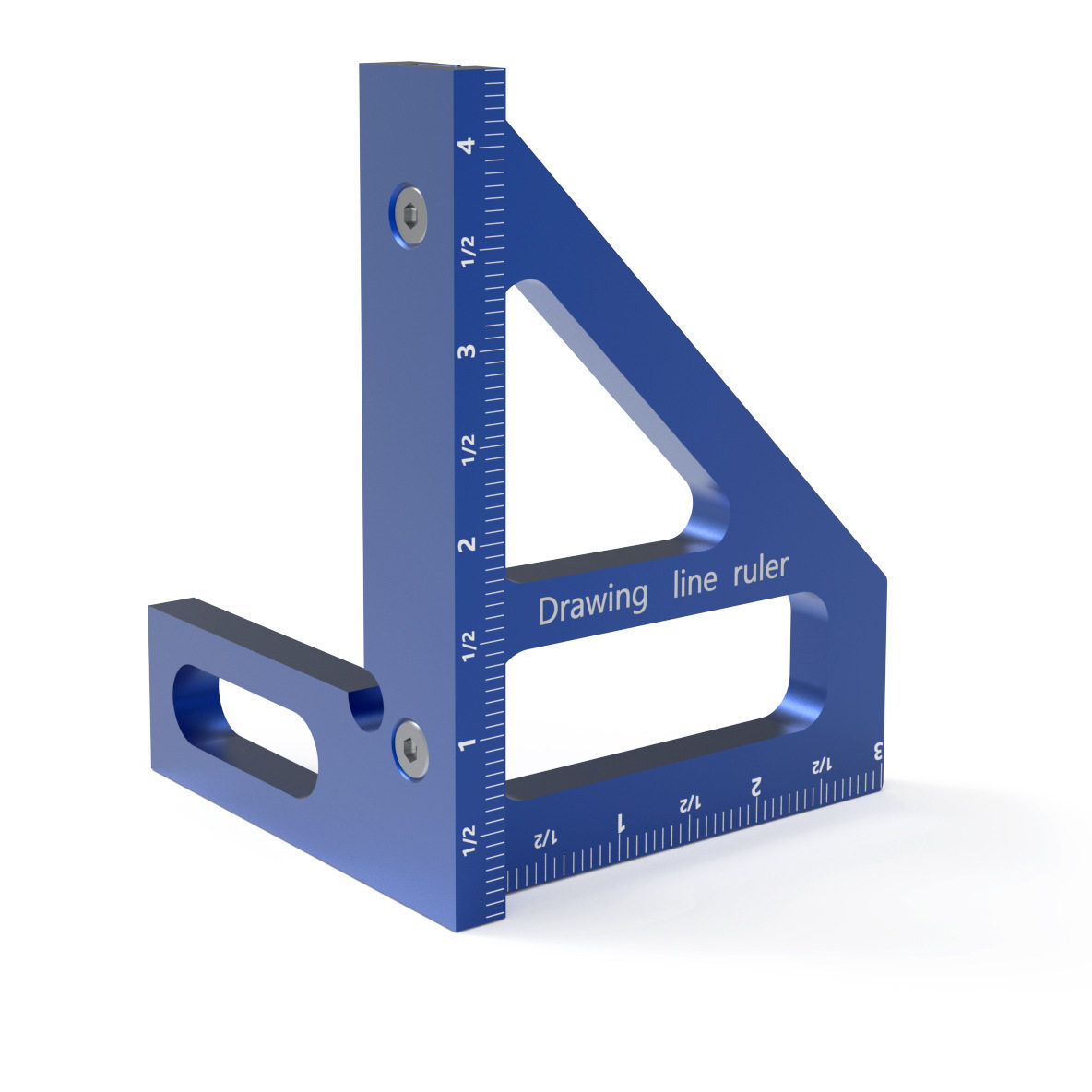 Regla de calibración de carpintería métrica-británica, ángulo recto, ángulo triangular, calibrador de ángulo, regla de aleación de aluminio