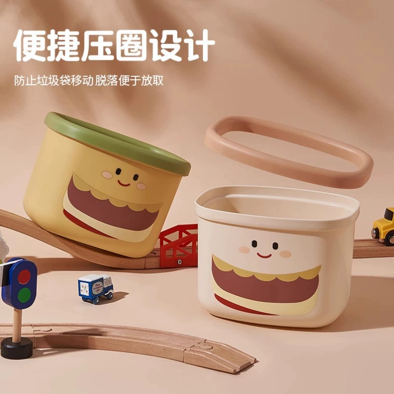 Гамбург мультфильм милый рабочий стол мусорный бак милый ящик для хранения общежития домашний офис столовая канцелярская корзина ноль