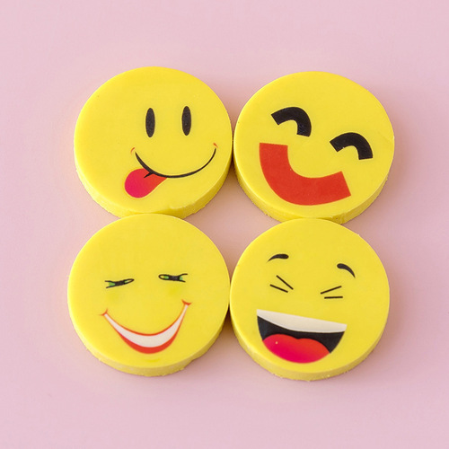 Creative cute mini expression cartoon smiley eraser for primary school students stationery prizes kindergarten gifts for children