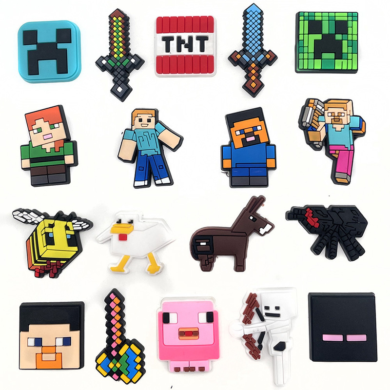 【Minecraft Series】Minecraft Jibbitz Croc Shoe Charms Set Game Merchandise