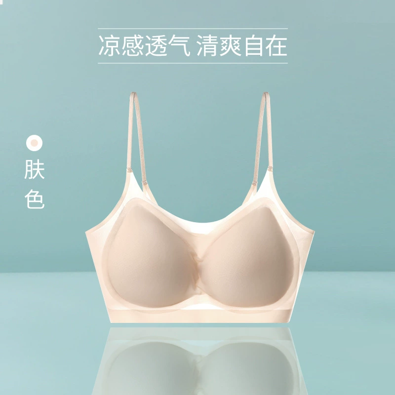Summer ultra thin silk straps, underwear, comfortable bra top, plus size