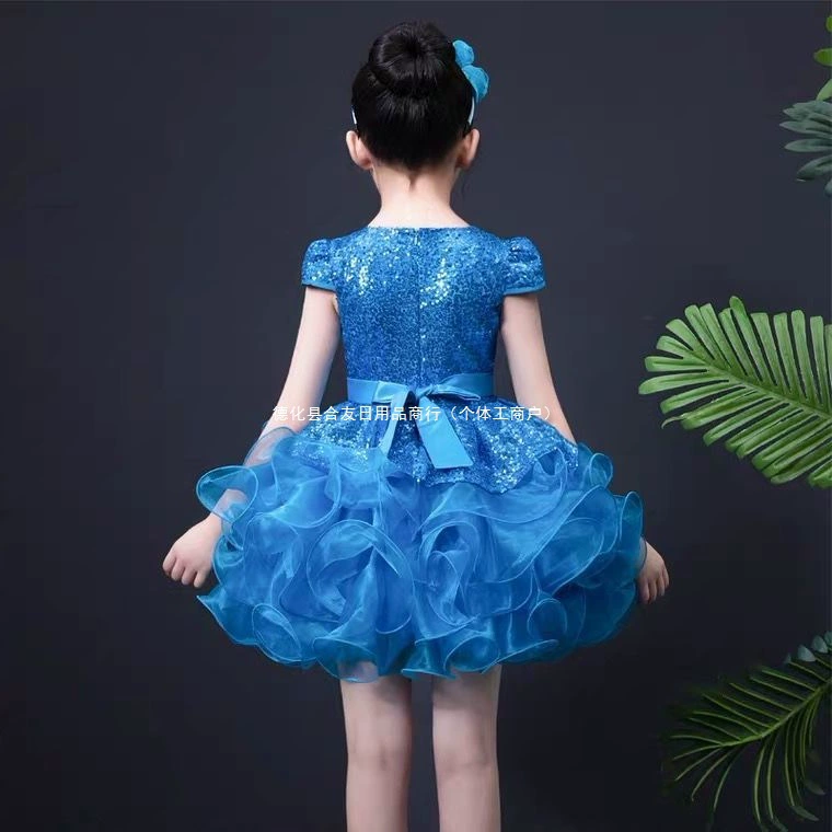 Детские костюмы для выступлений, юбка-пачка, юбка принцессы для девочек, танцевальный костюм с блестками для малышей, танцевальный костюм для учащихся начальной школы