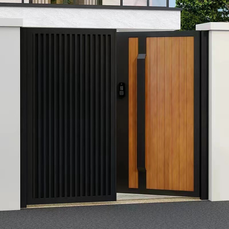 Aluminum Alloy Courtyard Door, Outdoor Garden Door, Stainless Steel Villa Door, Rural Homestay Yard Aluminum Art Entrance Door