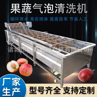 酸枣果蔬气泡清洗机 塑料件零件超声波去油清洗机 蔬菜鼓泡洗菜机